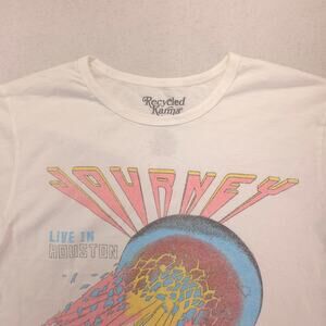 Journey Band Short Sleeve Graphic Crew Neck T Shirt Adult Mens Size M White